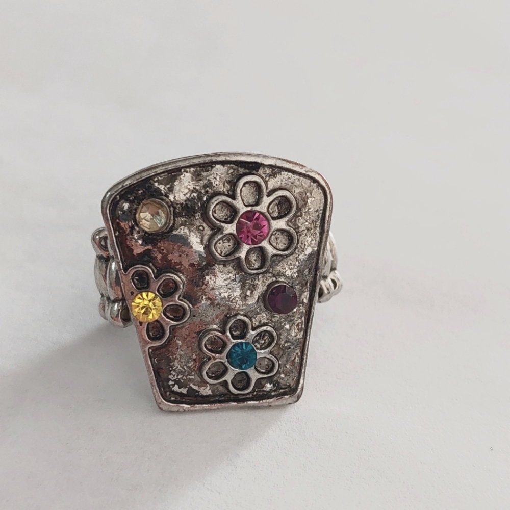 Paparazzi Ring Silver/multi color stones